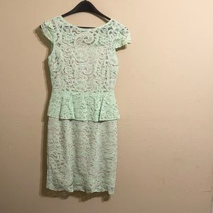 Mother of the bride semiformal mint green dress.